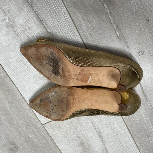 Kate Spade Gold Heels 6-1/2 - Picture 5 of 5